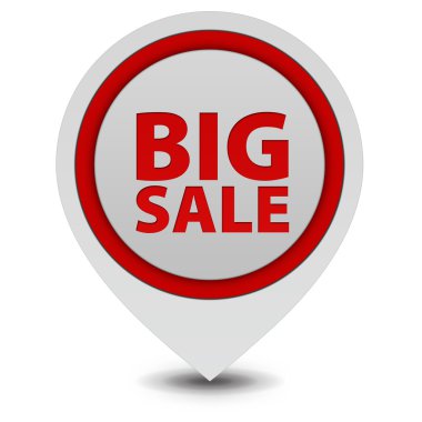 büyük satış işaretçi simgesi beyaz zemin üzerine