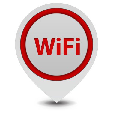 WiFi işaretçi simgesi beyaz zemin üzerine