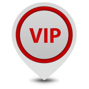 VIP işaretçi simgesi beyaz zemin üzerine
