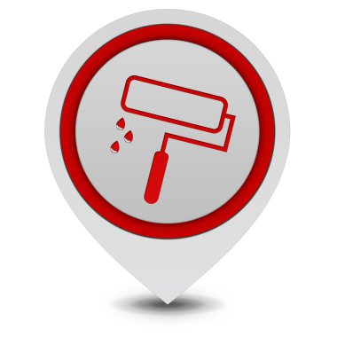 İşaretçi simgesi beyaz zemin üzerine boya