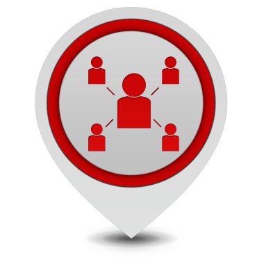 Hiyerarşi işaretçi simgesi beyaz arka plan üzerinde