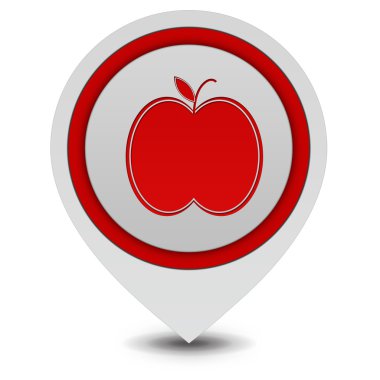 Apple işaretçi simgesi beyaz arka plan üzerinde