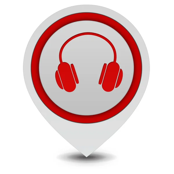 Headset pointer icon on white background — Stock Photo, Image