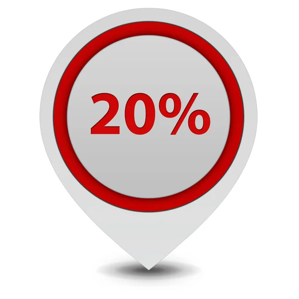 Ícone de ponteiro de 20 por cento no fundo branco — Fotografia de Stock