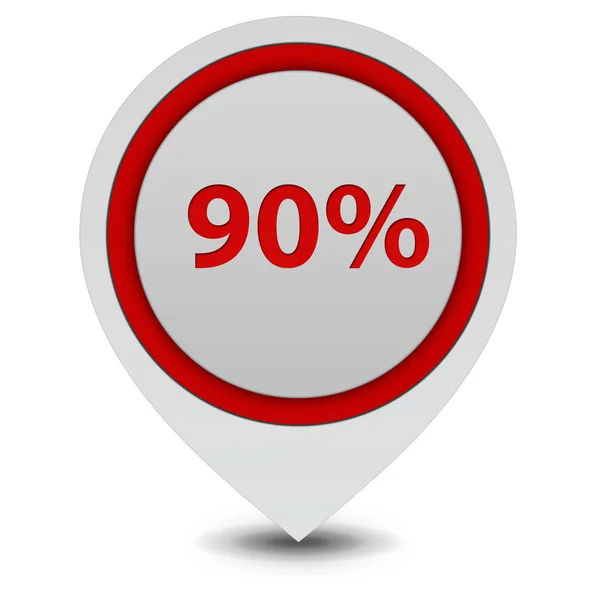 Ninety percent pointer icon on white background — Stock Photo, Image