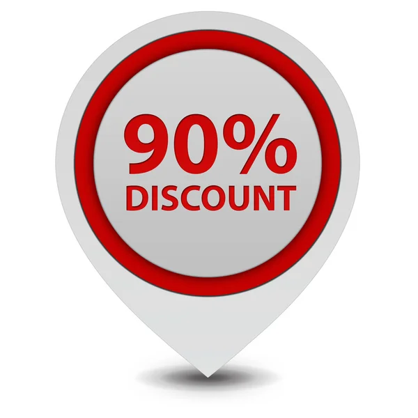 Discount ninety percent pointer icon on white background — Stock Photo, Image
