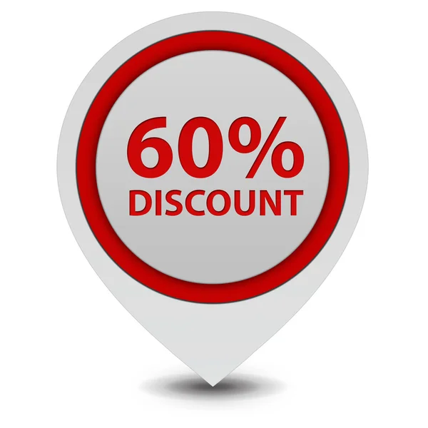 Discount sixty percent pointer icon on white background — Stock Photo, Image