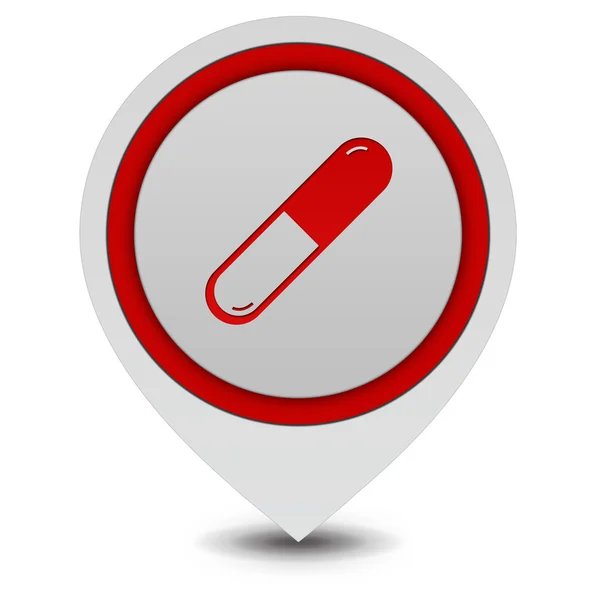 Icono de puntero de píldora sobre fondo blanco — Foto de Stock