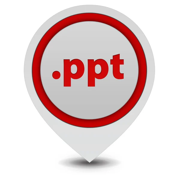 .ppt-Zeigersymbol auf weißem Hintergrund — Stockfoto