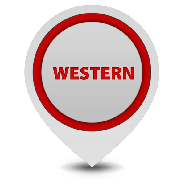 Western-Zeiger-Symbol auf weißem Hintergrund — Stockfoto