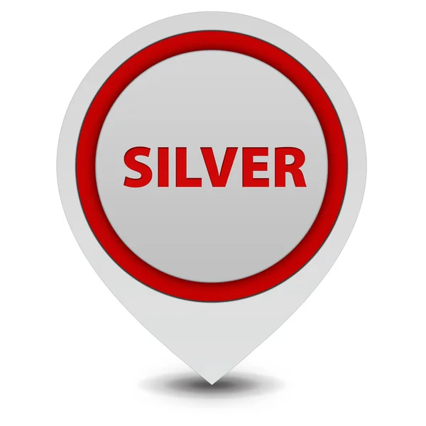 Silberner Zeiger auf weißem Hintergrund — Stockfoto