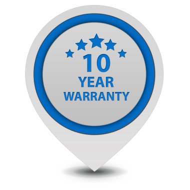 on yıl garanti işaretçi simgesi beyaz zemin üzerine