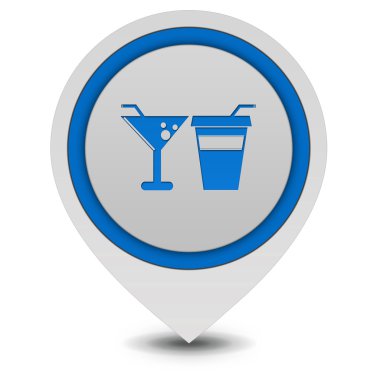 işaretçi simgesi beyaz arka plan üzerinde yemek