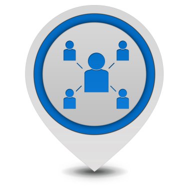 Hiyerarşi işaretçi simgesi beyaz arka plan üzerinde