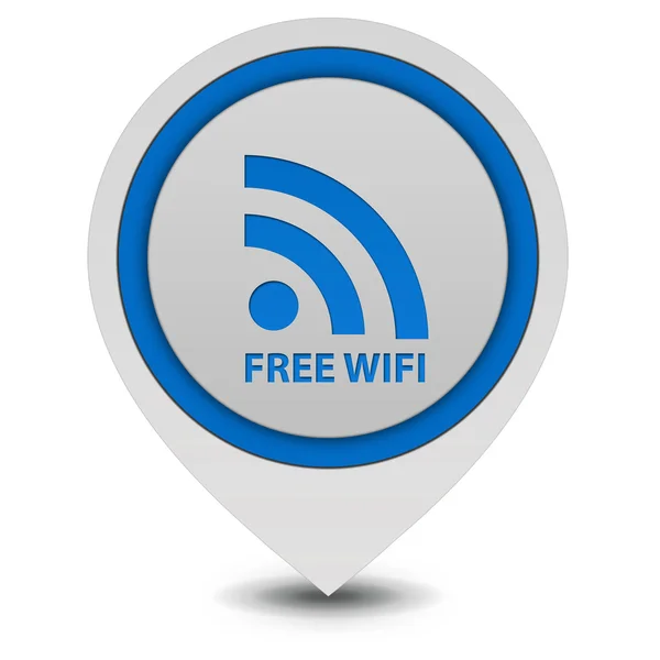 Ícone de ponteiro wifi gratuito no fundo branco — Fotografia de Stock