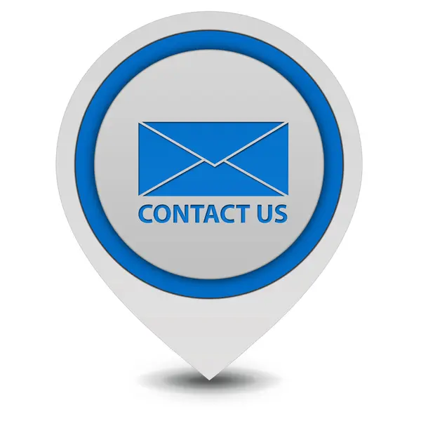 Contact us pointer icon on white background — Stock Photo, Image