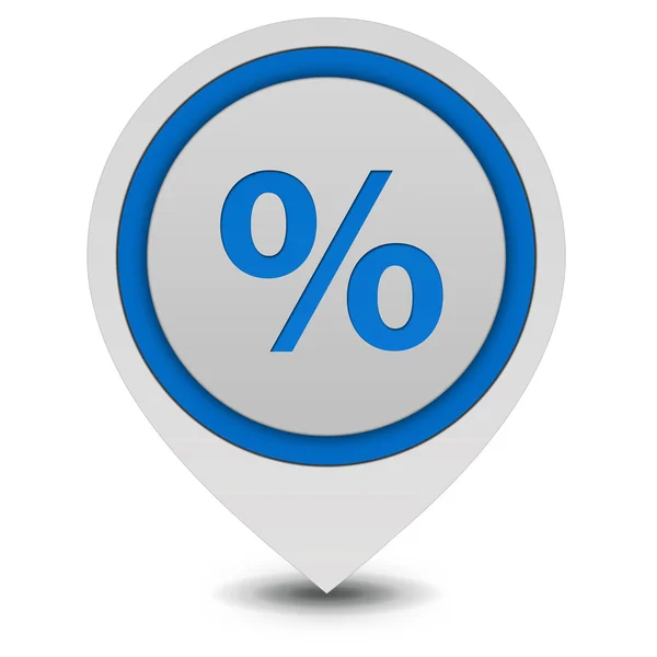Ícone de ponteiro percentual no fundo branco — Fotografia de Stock
