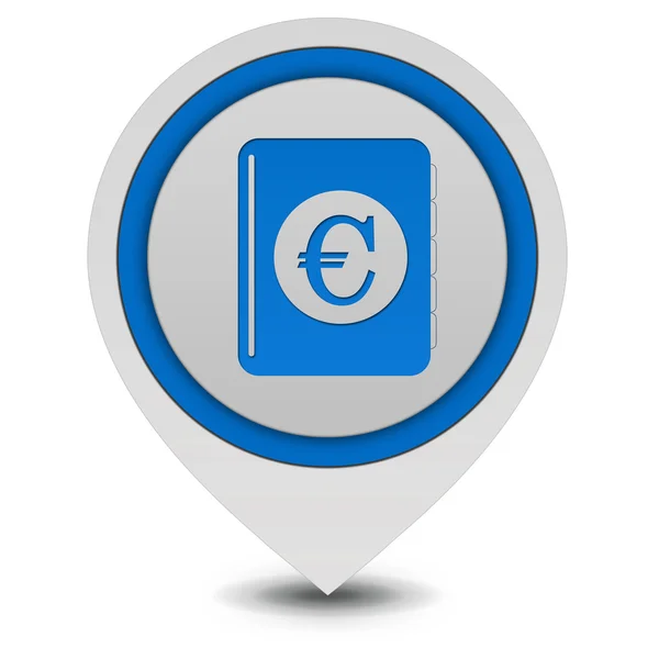 Euro money book pointer icon on white background — Stock Photo, Image