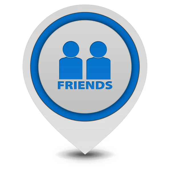 Friends pointer icon on white background — Stock Photo, Image