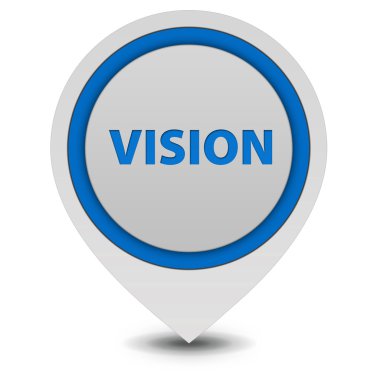 Vizyon işaretçi simgesi beyaz arka plan üzerinde