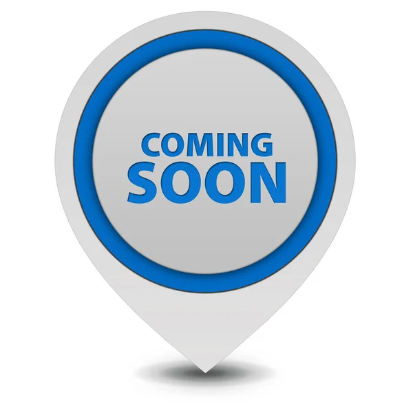 Coming soon pointer icon on white background — Stock Photo, Image