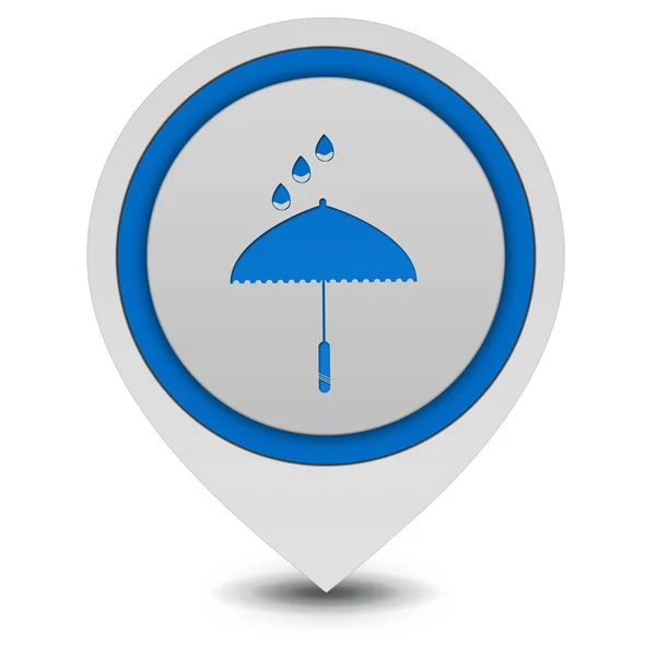 Icono de puntero de lluvia sobre fondo blanco — Foto de Stock
