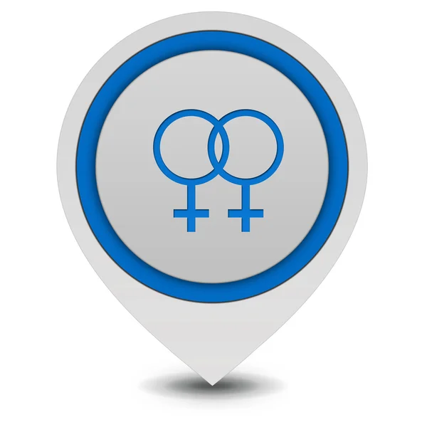 Icono de puntero lesbiana sobre fondo blanco — Foto de Stock