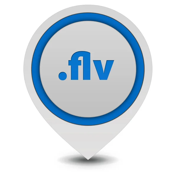 .ikona ukazatele FLV na bílém pozadí — Stock fotografie