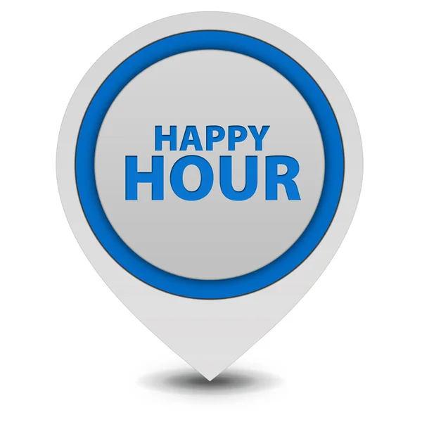 Happy hour pointer icon on white background — Stock Photo, Image