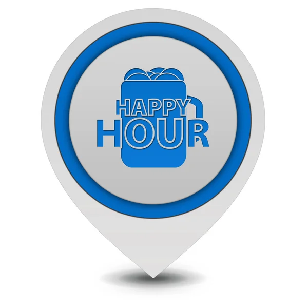 Happy hour pointer icon on white background — Stock Photo, Image
