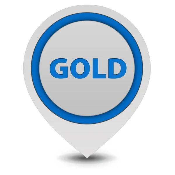 Gold pointer icon on white background — Stock Photo, Image