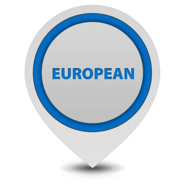 白色背景上的欧洲指针图标 — 图库照片