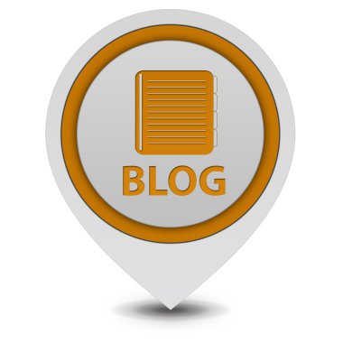 Blog işaretçi simgesi beyaz zemin üzerine