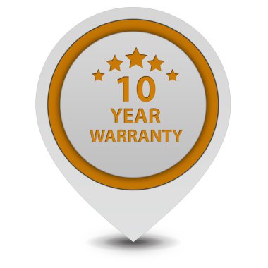 on yıl garanti işaretçi simgesi beyaz zemin üzerine