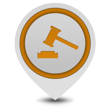 Beyaz arka plan üzerine açık artırma işaretçi simgesi