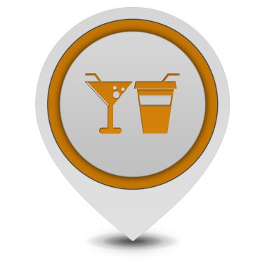 işaretçi simgesi beyaz arka plan üzerinde yemek