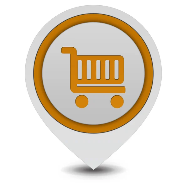 Shopping cart pointer icon on white background — Stock Photo, Image