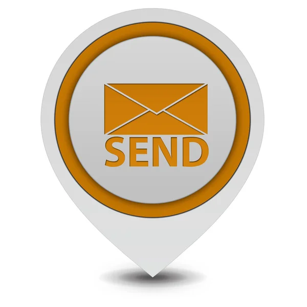 Send pointer icon on white background — Stock Photo, Image