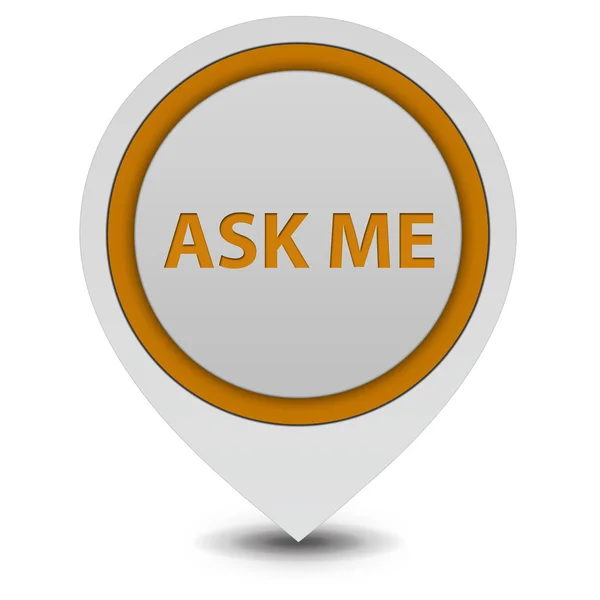 Ask me pointer icon on white basic — стоковое фото