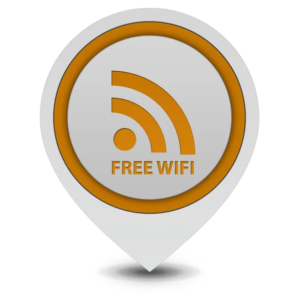 Ücretsiz Wi-Fi işaretçi simgesi beyaz zemin üzerine — Stok fotoğraf