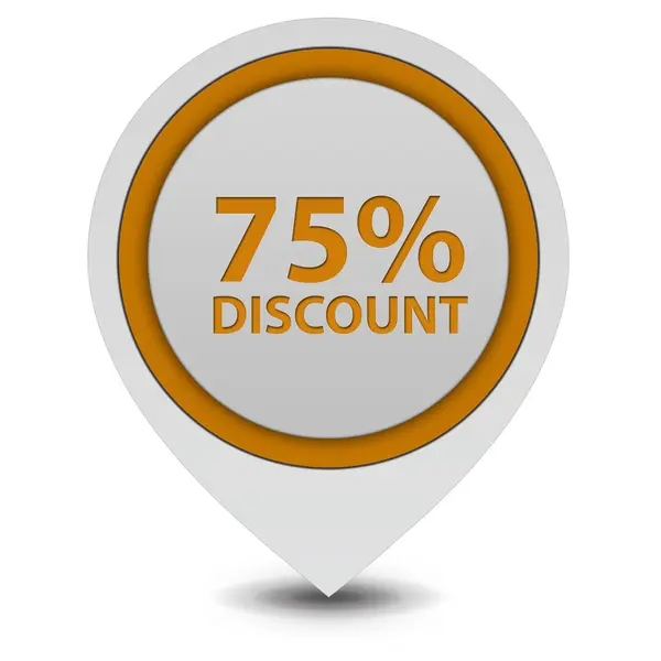 Discount 75 pointer icon on white background — Stock Photo, Image