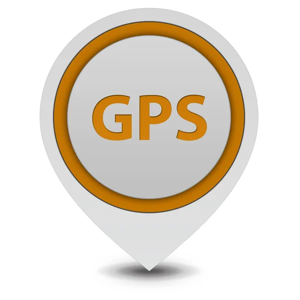 GPS işaretçi simgesi beyaz zemin üzerine — Stok fotoğraf