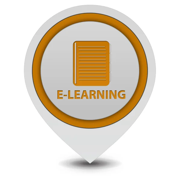 Icono de puntero de aprendizaje electrónico sobre fondo blanco —  Fotos de Stock
