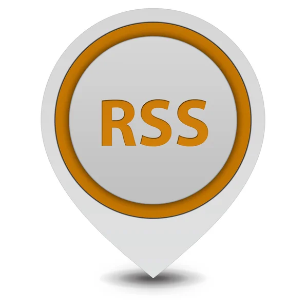 RSS ikona wskaźnika na białym tle — Zdjęcie stockowe