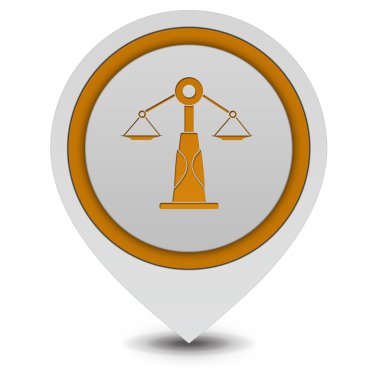 Hukuk işaretçi simgesi beyaz zemin üzerine