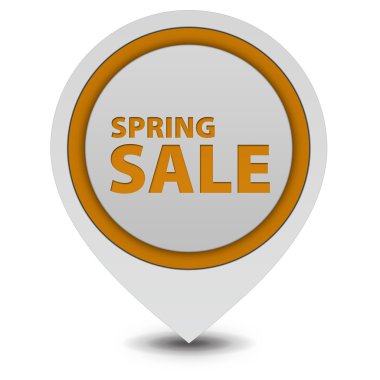 Bahar satış işaretçi simgesi beyaz arka plan üzerinde