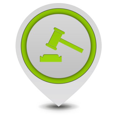 Beyaz arka plan üzerine açık artırma işaretçi simgesi