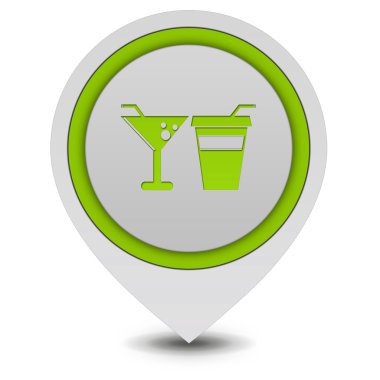 işaretçi simgesi beyaz arka plan üzerinde yemek