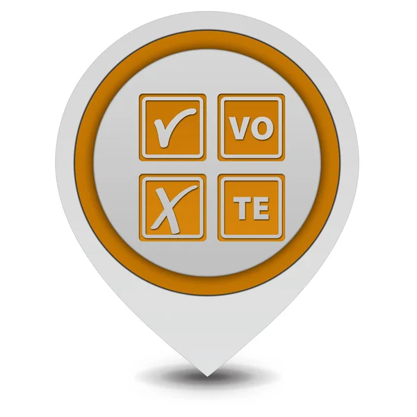 Beyaz arka plan üzerinde oy işaretçi simgesi — Stok fotoğraf