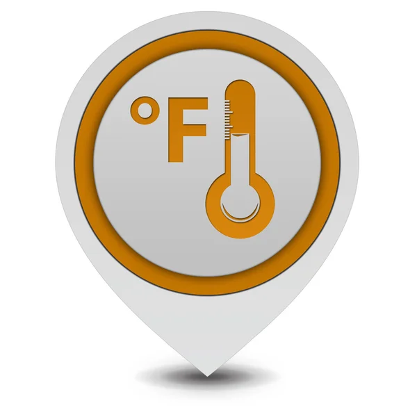 Fahrenheit wskaźnik ikona na białym tle — Zdjęcie stockowe
